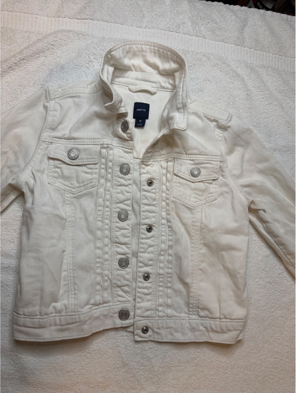 Gap Kids White Denim Jacket Size M - #1075